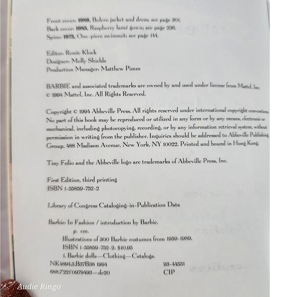 Vintage “Barbie in Fashion” Hardcover Book – A Tiny Folio® – Abbeville Press - Picture 8 of 11
